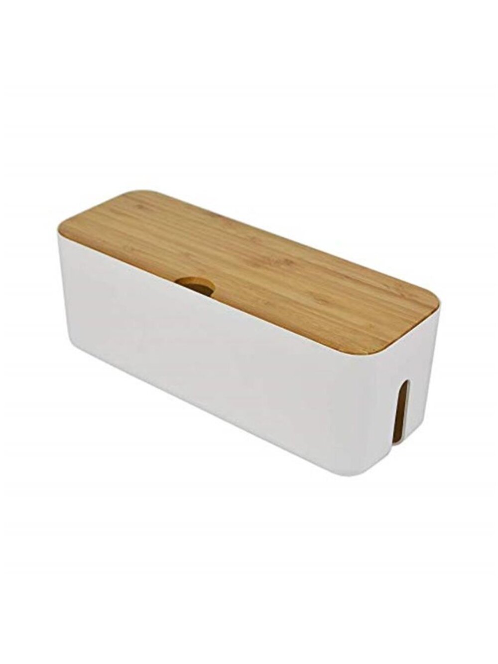 Cable Management Box Cord Organizer Hide Power Strip Outlet Cover White ABS